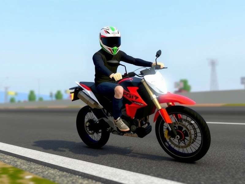 A high-speed motorcycle on a highway, representing Traffic Rider gameplay