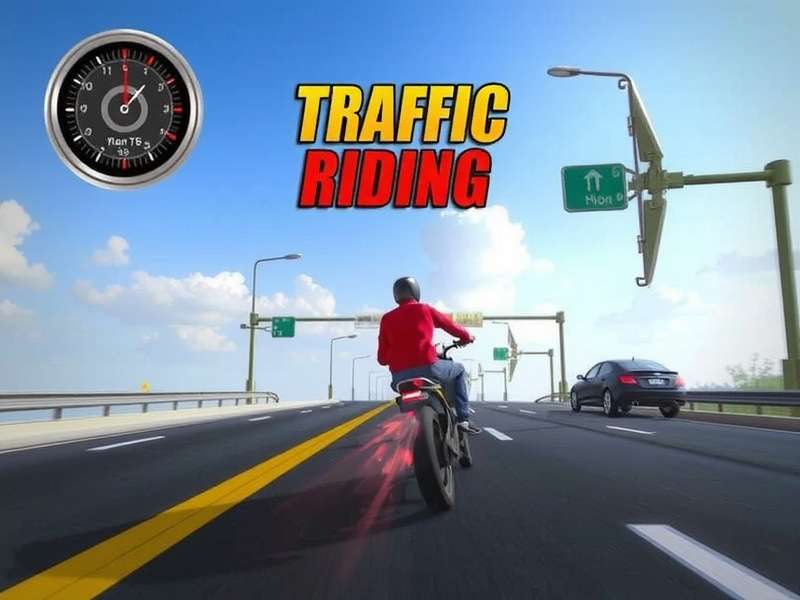 Traffic Rider gameplay screenshot showing a bike on highway
