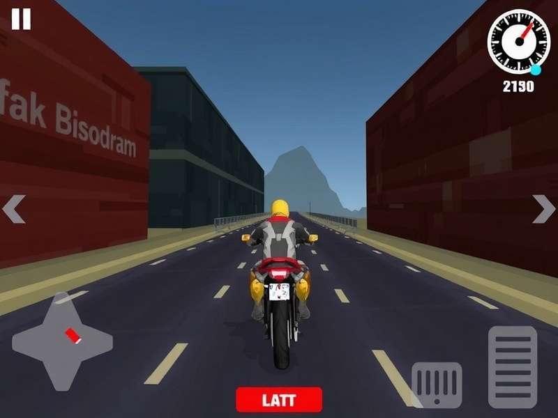 Traffic Rider first-person gameplay on a highway with sports bike