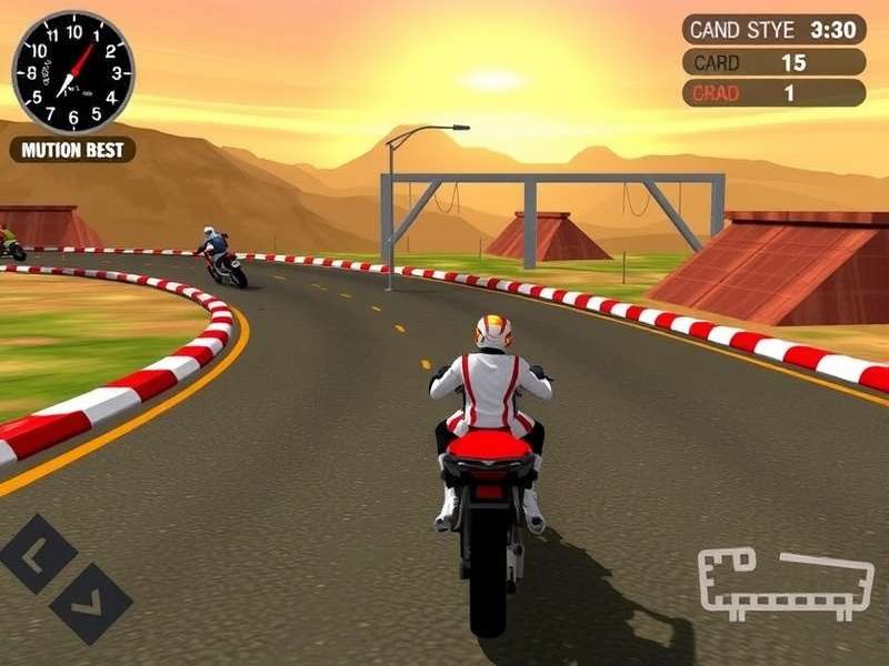 Traffic Rider gameplay screenshot showing a bike on a highway