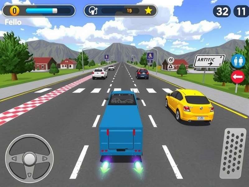 Traffic Rider gameplay on a highway with a sports bike weaving through traffic