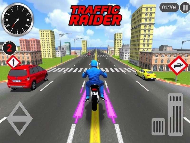 Traffic Rider gameplay screenshot showing a motorcycle on an Indian highway