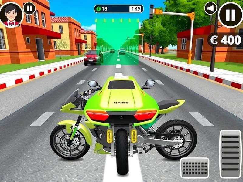 Traffic Rider Mod Apk Gameplay Screenshot showing high-speed bike and unlocked garage