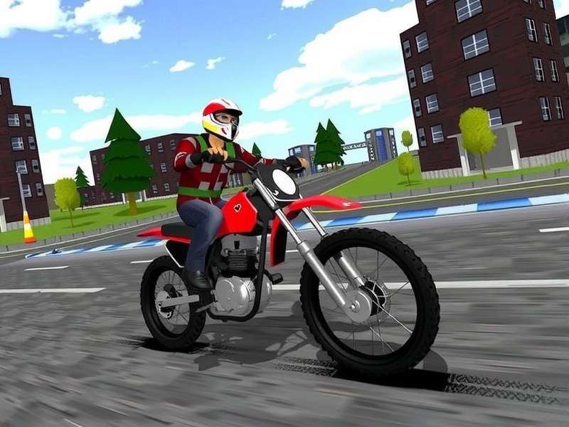 Traffic Rider gameplay scene showing a first-person view of a motorcycle speeding on a highway