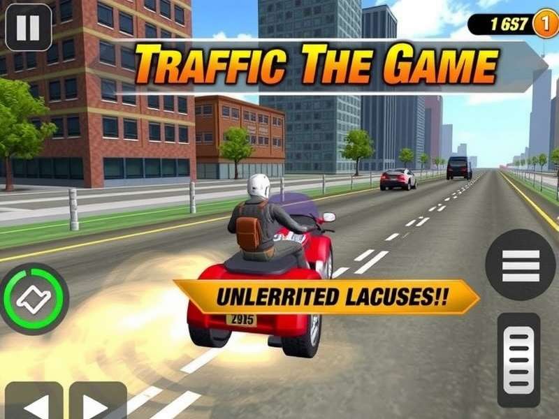 Traffic Rider Game Unlimited Money — gameplay screenshot showing high-speed traffic weaving and cash counter