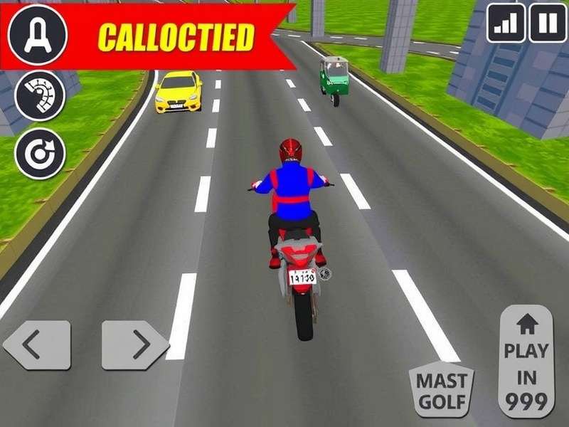 Traffic Rider Game Mod Apk All Bikes Unlocked - Hero banner showing motorcycle racing through city traffic