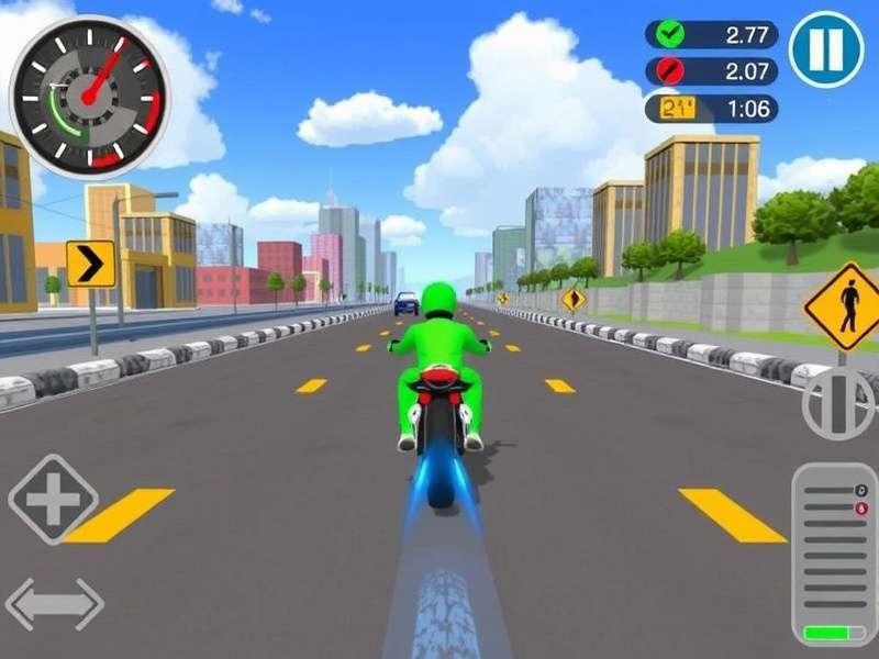 Traffic Rider iOS hack unlimited money gameplay screenshot with bike and city traffic