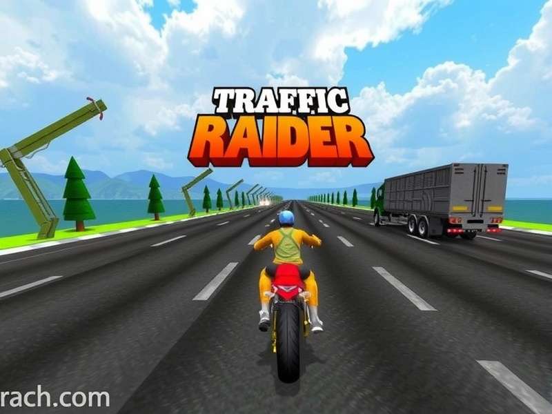 Traffic Raider Online gameplay with high-speed bike on bustling highway