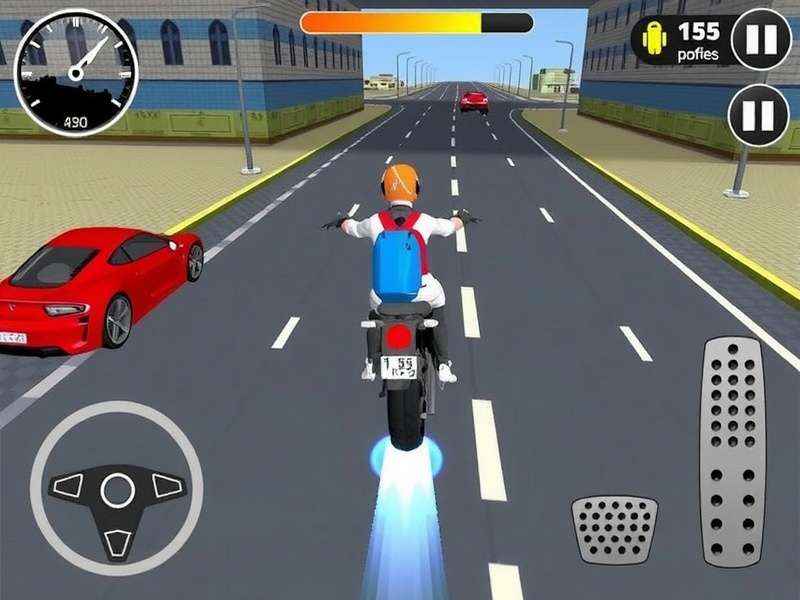 Traffic Rider Mod Apk Unlimited Money 2024 Latest Version gameplay screenshot with highway and speed effect