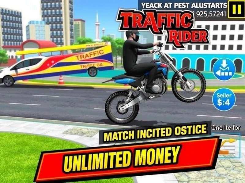 Traffic Rider Mod Apk Download Unlimited Money 2025 Latest Version — Banner showing high-speed motorbike racing on Indian highways