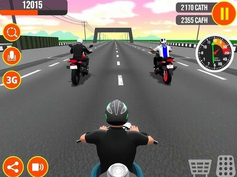Traffic Rider Mod Apk Unlimited Money And Bikes - Hero Banner showing a rider on a sports bike with neon lights