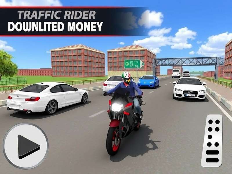 Traffic Rider Mod Apk 1 81 Unlimited Money gameplay screenshot showing unlimited money and all bikes unlocked